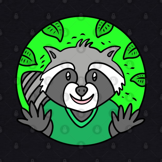 Funny cartoon raccoon by Andrew Hau